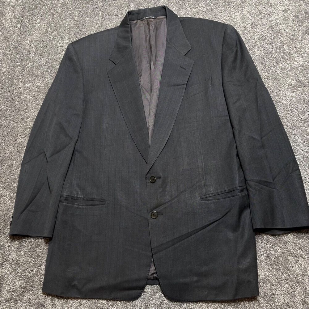 Canali Proposta Sports Coat Mens 42R Black Blazer Jacket‎ Virgin Wool Italy